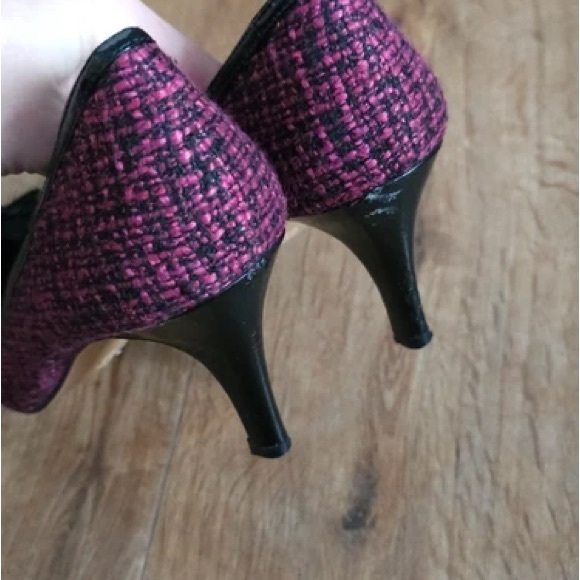 Marks & Spencer Pink Berry Tweed Pointed-Toe Flats - Picture 2 of 3